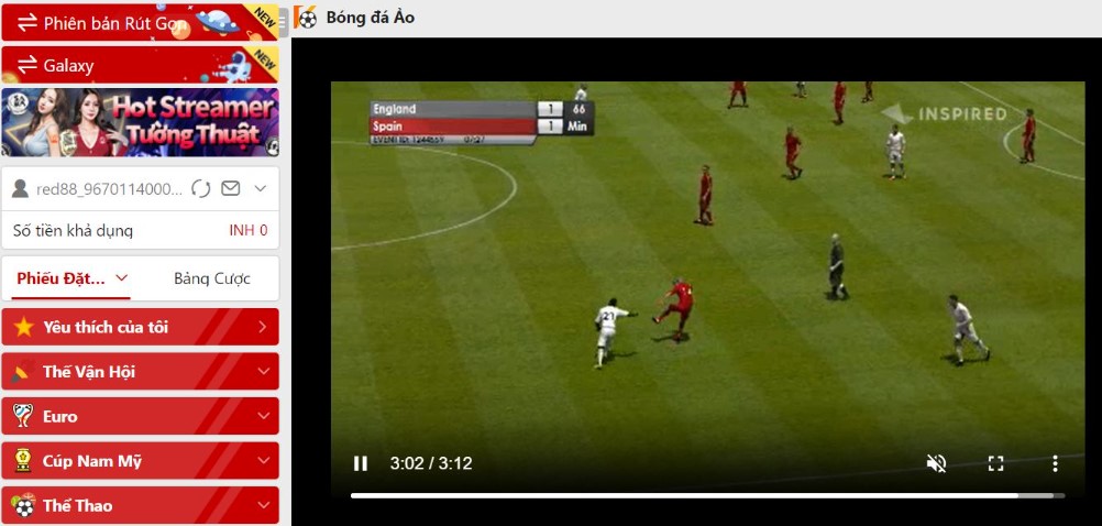 sảnh cá cược thể thao red88 vsports